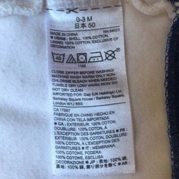 Baby Gap Blue and White Hoody With Bear Ears Size 0-3 Months - Picture 5 of 5